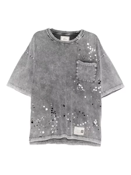Tricou Maison Mihara Yasuhiro cu imprimeu geometric gri