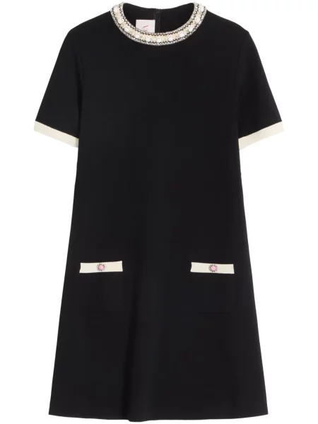 Rochie mini Valentino Garavani cu broderie de costum negru