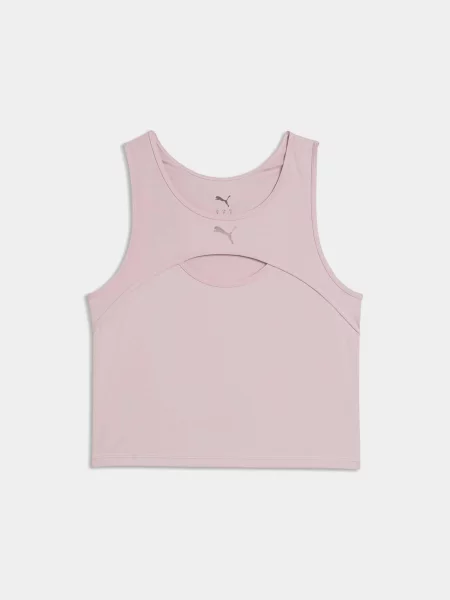 Спортивна майка PUMA W Shape Keyhole Tank комбінований верх рожевий