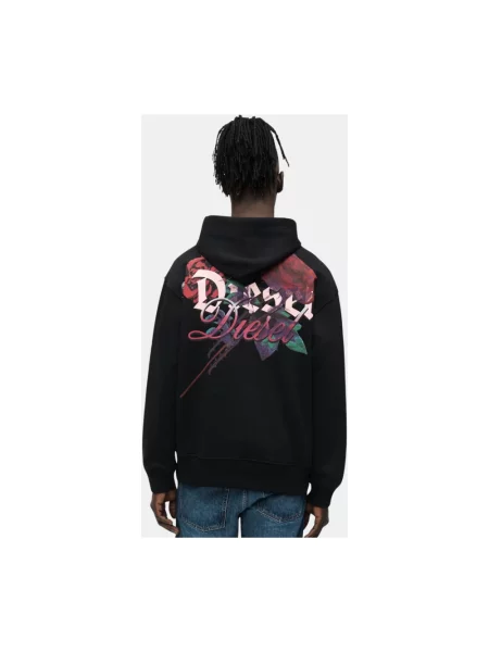 Bluza z kapturem Diesel z kapturem czarna