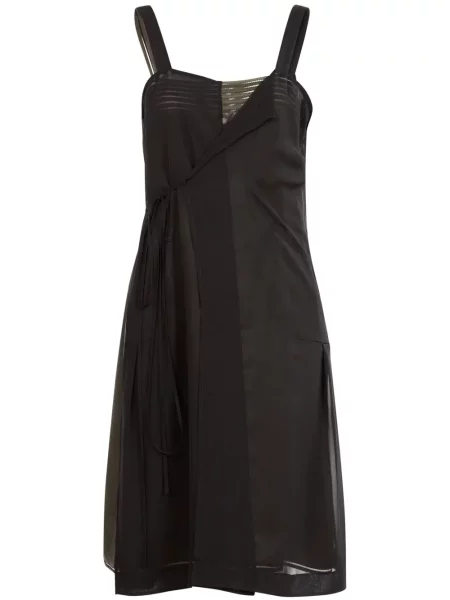 Rochie midi Maison Margiela cu broderie până la genunchi de costum negru