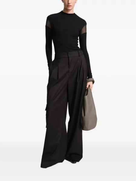 Lung top Marcella negru