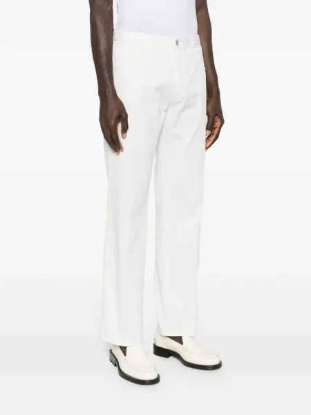 Pantaloni Prada de catifea cord cu 5 buzunare alb
