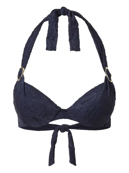 Bikini Twinset cu model floral din jacard albastru