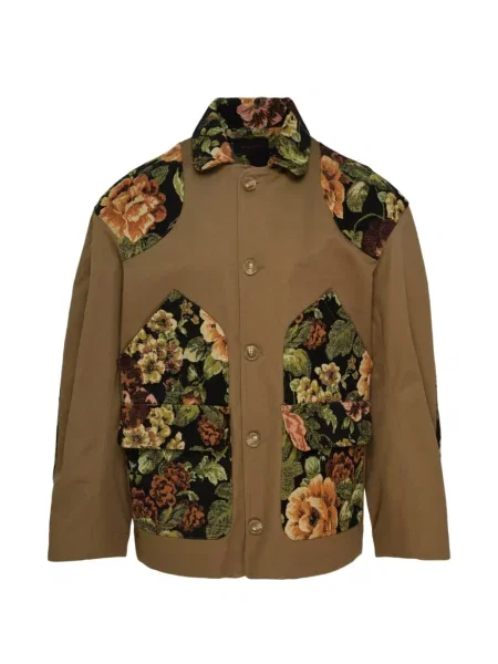 Geacă Simone Rocha cu model floral cu imagine maro