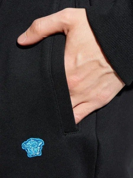 Pantaloni de trening Versace cu broderie negru