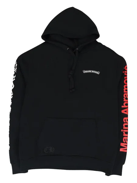 Hanorac cu glugă Chrome Hearts cu motiv cu inimi negru