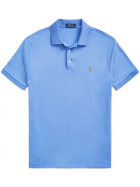 Αρκουδάκι polo Polo Ralph Lauren υφαίνω διαγωνίως με σχέδιο μπλε