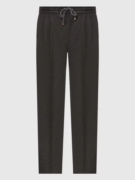 Шерстяные брюки Brunello Cucinelli зеленые