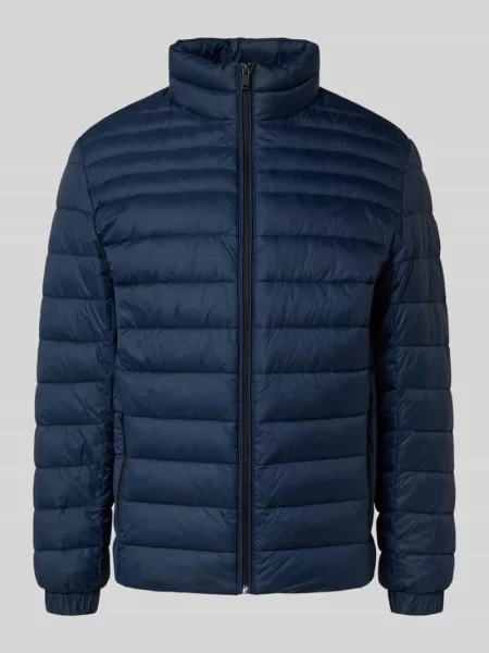 Kurtka pikowana o kroju slim fit ze stójką model Boss Orange granatowa