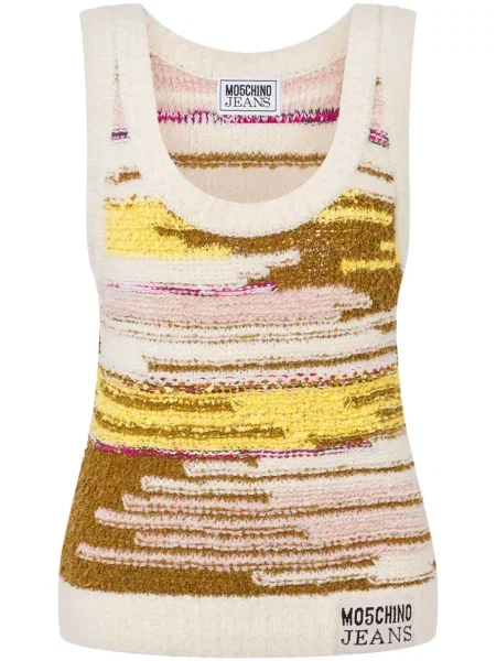 Dzianinowy top Moschino Jeans biały
