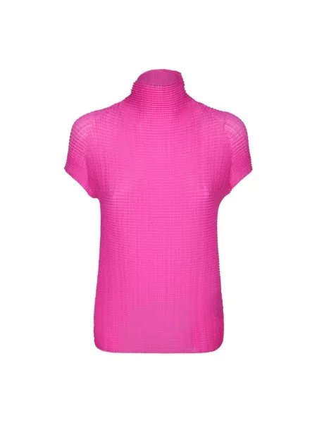 Bluzka Issey Miyake wełniana plisowana różowa