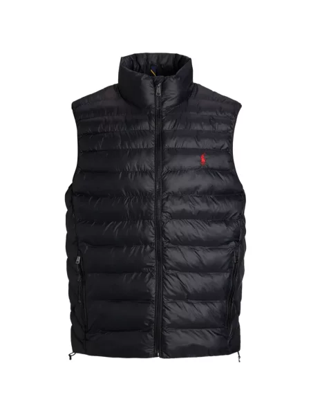 Matlasat tricou polo Polo Ralph Lauren cu decolteu rotund cu autograf roșu