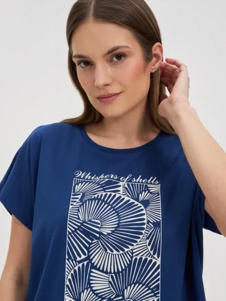 Bluză Marisse cu imagine albastru