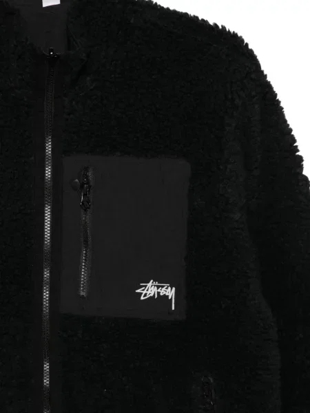 Geacă Stüssy din fleece negru