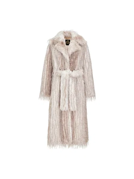 Długi futro Cesare Gaspari beżowe