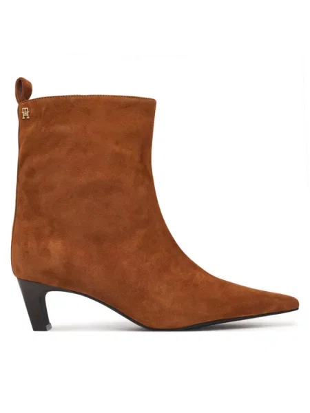 Tommy Hilfiger Botine Kitten Heel Suede Ankle Boot portocaliu