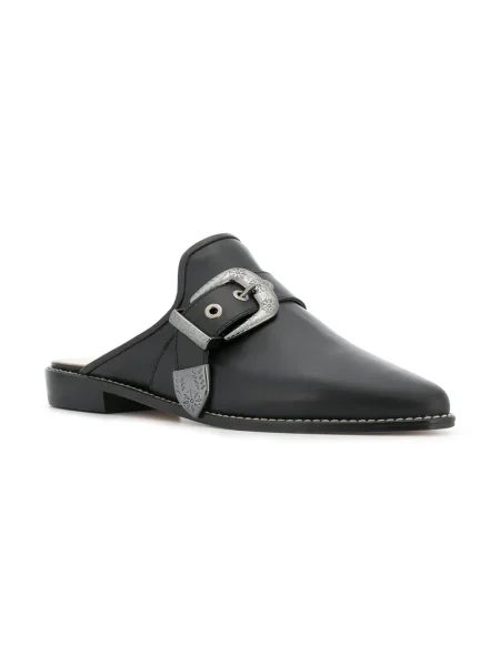 Papuci tip mules Stuart Weitzman cu cataramă negru