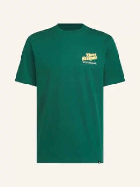 Adidas Tričko zelená / tmavě žlutá bílá