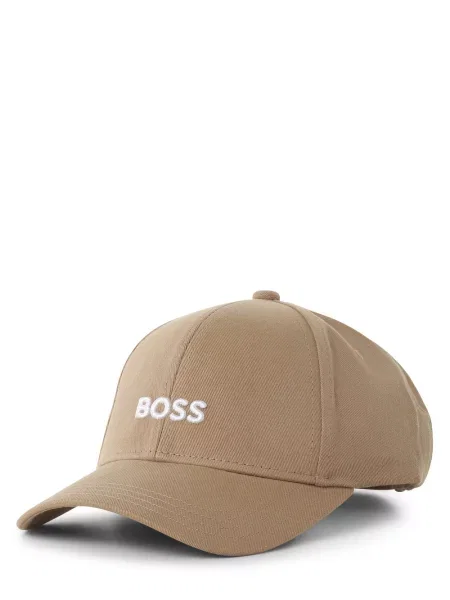 Czapka z daszkiem i wyhaftowanym logo model ‘Zed’ Boss beżowa