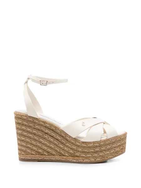 Espadrile Jimmy Choo din piele cu pană alb