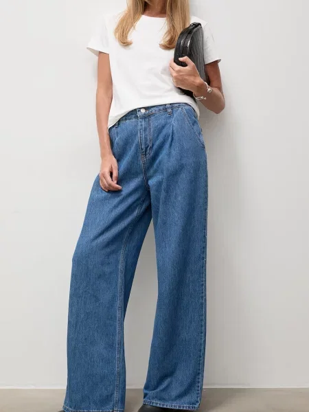 Answear.LAB rifle wide leg dámske modrá
