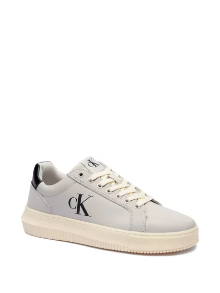 Sneakerși Calvin Klein cu șireturi cu imagine din dantelă gri
