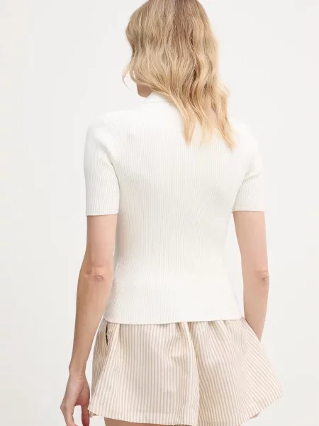 Lacoste T-shirt z wiskozą biała
