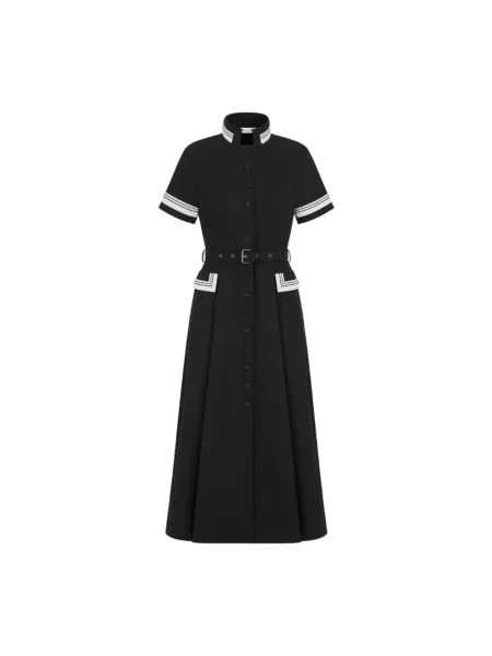 Sukienka koszulowa Dior do kolan czarna