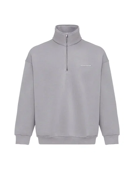 VAMOS CLO Mikina šedá bílá