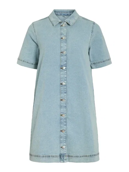 VILA Dolga srajca VINUS moder denim