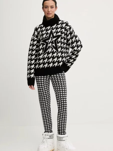 Perfect Moment legginsy wełniane Houndstooth czarne