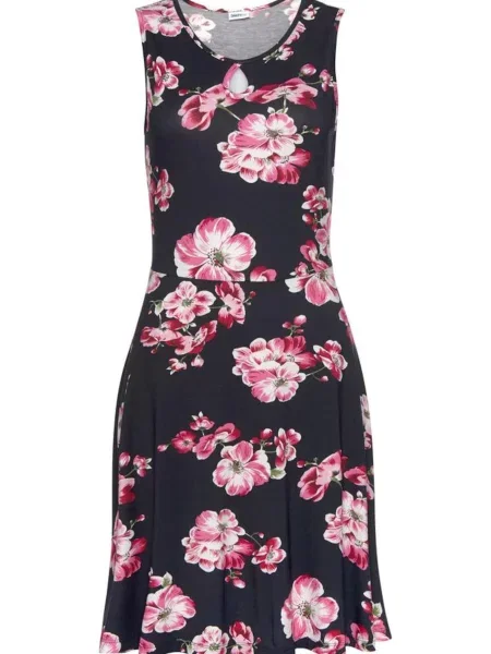 BEACH TIME Rochie de vară bleumarin / roz alb