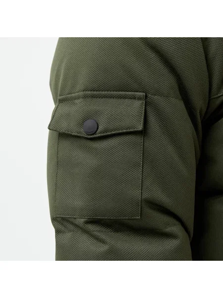 Lacoste Płaszcz Puchowy Z Kapturem zielony