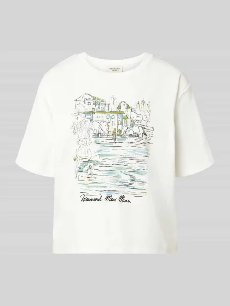 Pudełkowy krój t-shirt z czystej bawełny model SALA' Weekend Max Mara biała