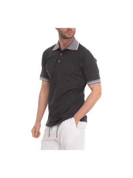 Koszulka polo Kiton z kołnierzem czarna
