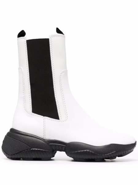 Botine Hogan din piele alb