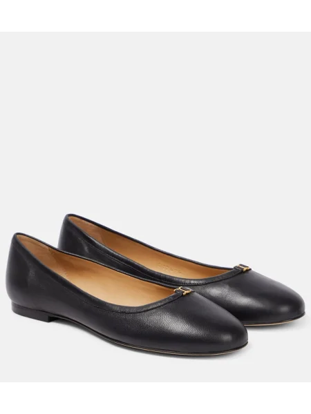 Balerini Chloé din piele negru
