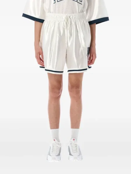 Haftowane talia welurowe szorty Nike brązowe