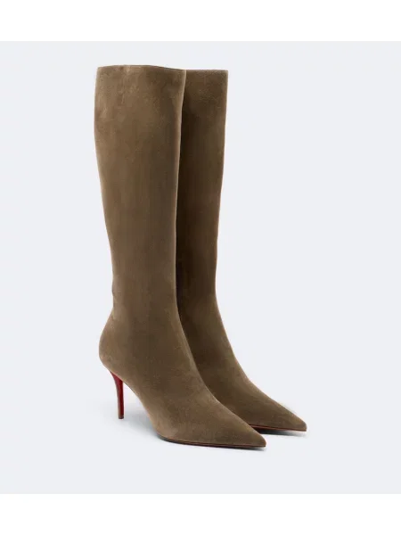 Cizme Christian Louboutin din piele de căprioară bej