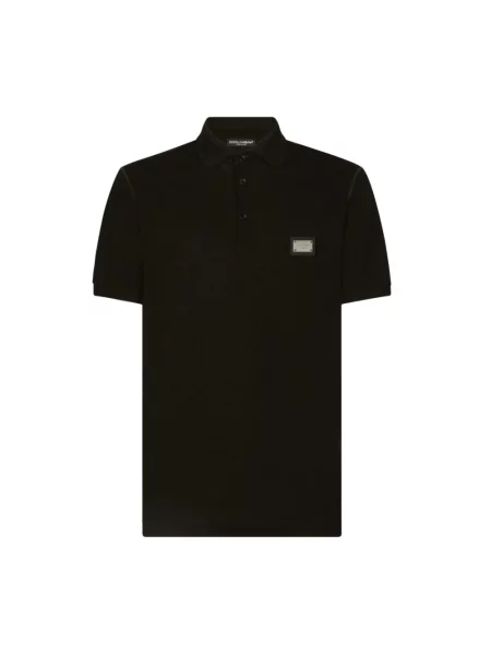 Koszulka polo Dolce And Gabbana z logo czarna