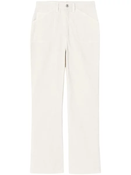 Spodnie Re/done sztruksowe o krotszym kroju dzwony białe