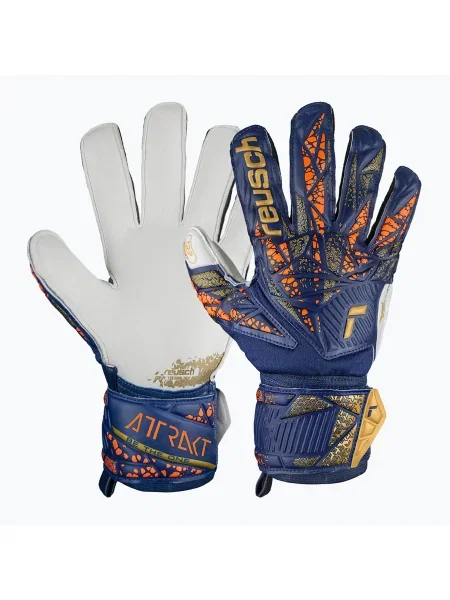 Вратарски ръкавици Reusch Attrakt Grip premium blue/gold синьо
