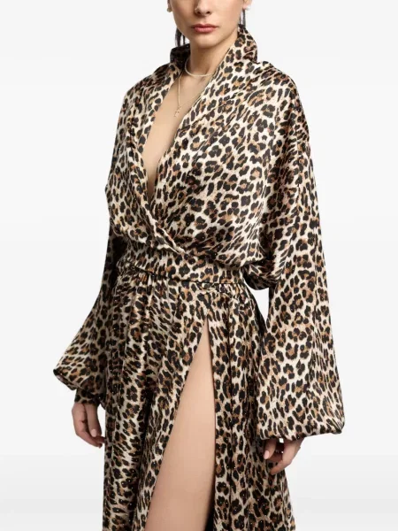Rochie maxi Miau By Clara Rotescu cu imagine cu model leopard