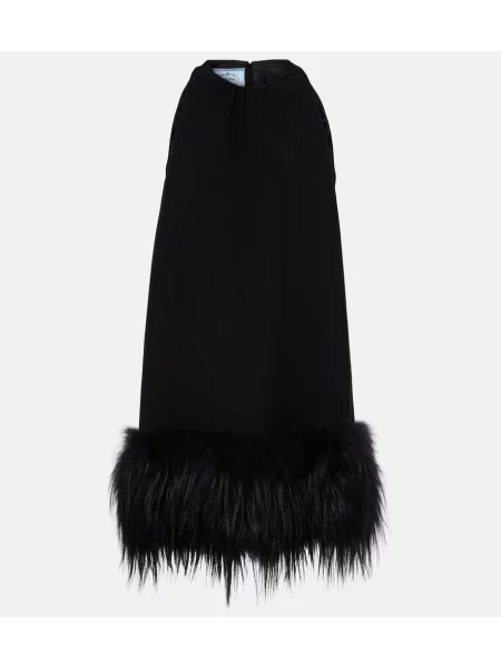 Sukienka Prada w piórka czarna