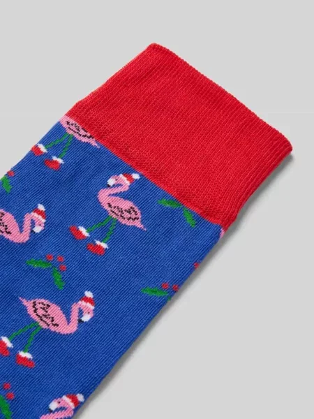 Skarpety z wyhaftowanym motywem model ‘Flamingo’ Dillysocks niebieskie