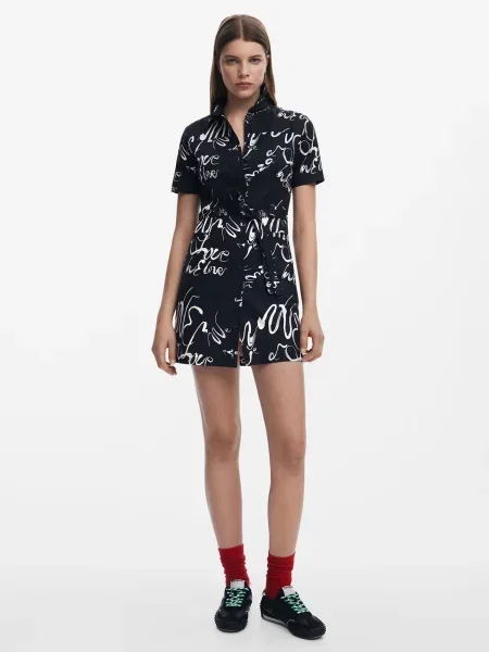 Desigual Rochie tip cămașă negru