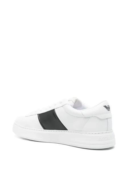 Sneakerși Emporio Armani din piele cu imagine alb