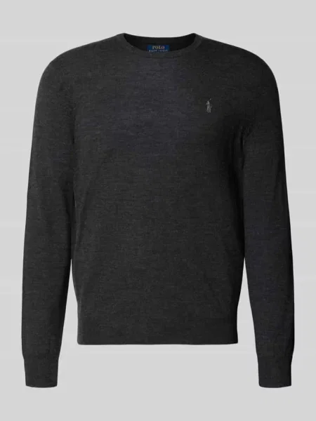 Sweter w kroju regular fit z czystej wełny Polo Ralph Lauren szary