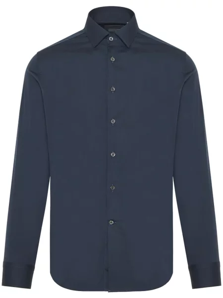 Poplínová košile Corneliani modrá